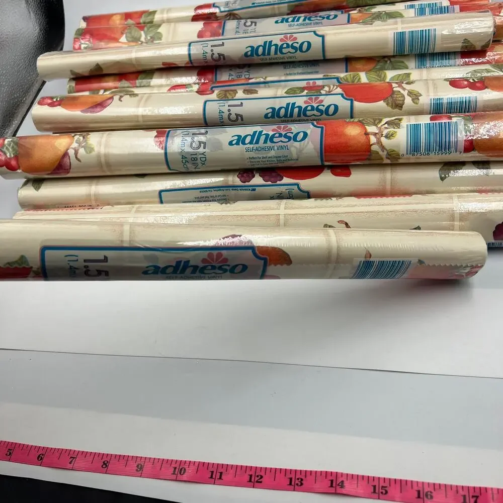 Vtg‎ Adheso Adhesive Vinyl 14 Rolls SEALED 1.5 Yards 18